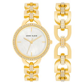 Anne Klein Quartz Analog Mother Of Pearl dial Metal Strap Watch for Women