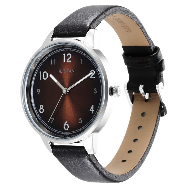 Titan Trendsetters Brown Dial Women Watch With Leather Strap - image number 2