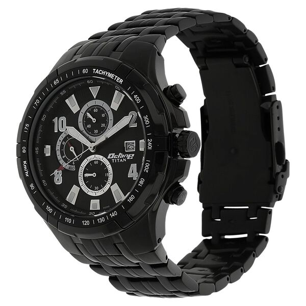Titan Quartz Chronograph Black Dial Stainless Steel Strap Watch for Men - image number 1