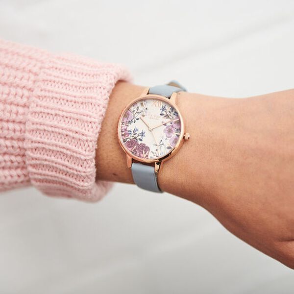 Olivia Burton Quartz Analog Pink Dial Leather Strap Watch for Women - image number 3