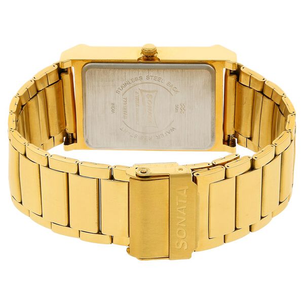Sonata Quartz Analog Champagne Dial Stainless Steel Strap Watch for Men - image number 3