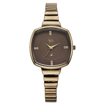 Fastrack Vyb Muse Quartz Analog Khaki Dial Metal Strap Watch For Girls