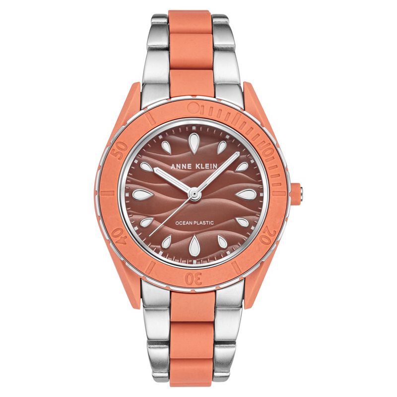 Anne Klein Quartz Analog Pink Dial Plastic Strap Watch for Women