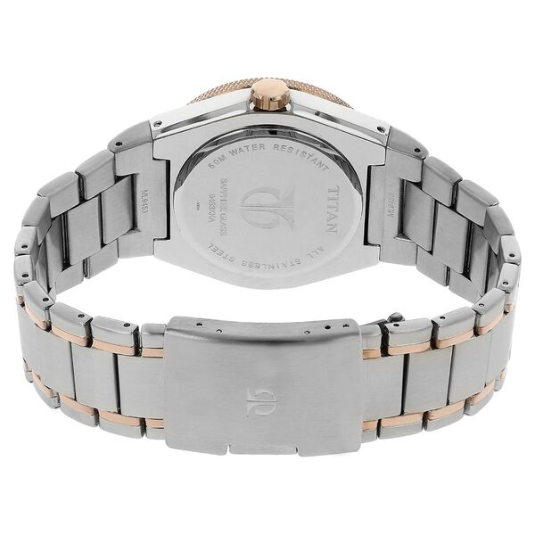 Titan Quartz Multifunction White Dial Stainless Steel Strap Watch for Men - image number 3