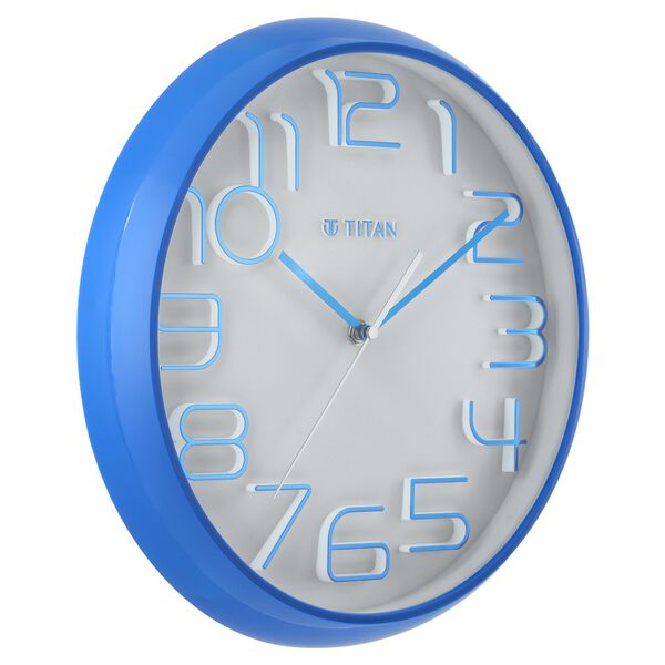 Titan Contemporary White Wall Clock with Projected Numerals - 33.7 cm x 33.7 cm (Medium) - image number 2