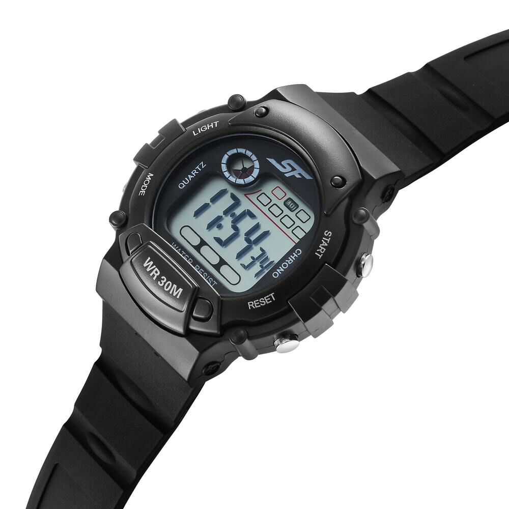Sonata Digital Dial Black Plastic Strap Watch for Men