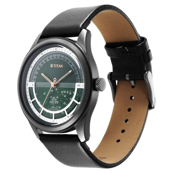 Titan Engineer Exclisives Black Dial Analog Leather Strap Watch for Men - image number 2