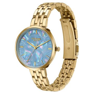 Poze By Sonata Quartz Analog Blue Mother Of Pearl Dial Rose Gold Stainless Steel Strap Watch For Women