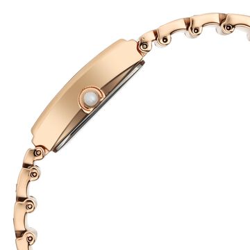 Titan Raga Power Pearls 2.0 Quartz Analog Mother Of Pearl Dial Rose Gold Metal Strap Watch For Women