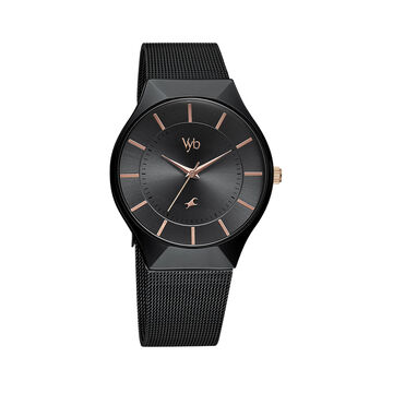 Fastrack Vyb Successor Quartz Analog Black Dial Stainless Steel Strap Watch for Girls