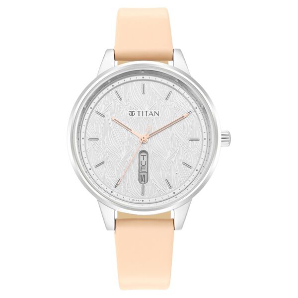 Titan Women's Precision Simplicity Watch: Silver Gradient Dial with Metal Strap - image number 1
