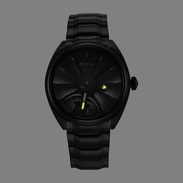 Titan Stellar Automatic Black Dial Stainless Steel Strap Watch for Men - image number 1