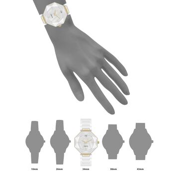 Anne Klein Quartz Analog White Dial Ceramic Strap Watch For Women