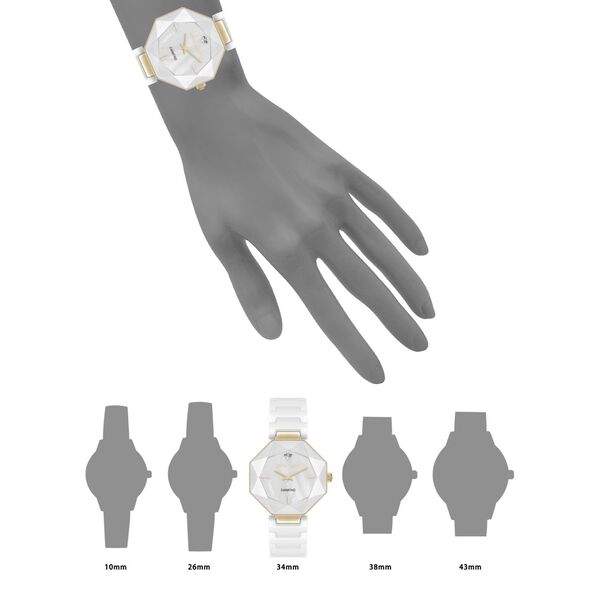 Anne Klein Quartz Analog White Dial Ceramic Strap Watch For Women - image number 3