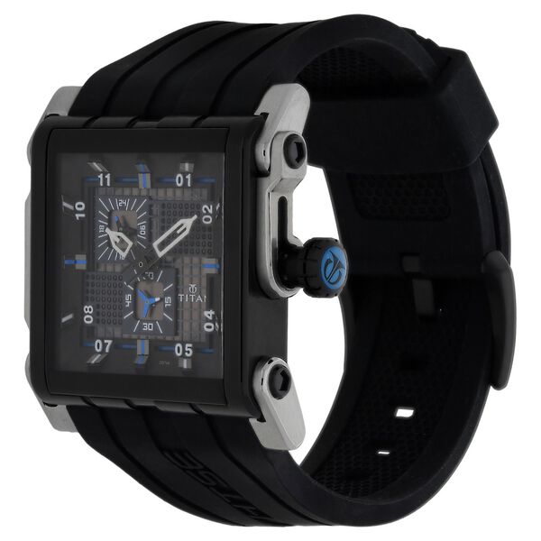 Titan Quartz Multifunction Black Dial Silicone Strap Watch for Men - image number 1