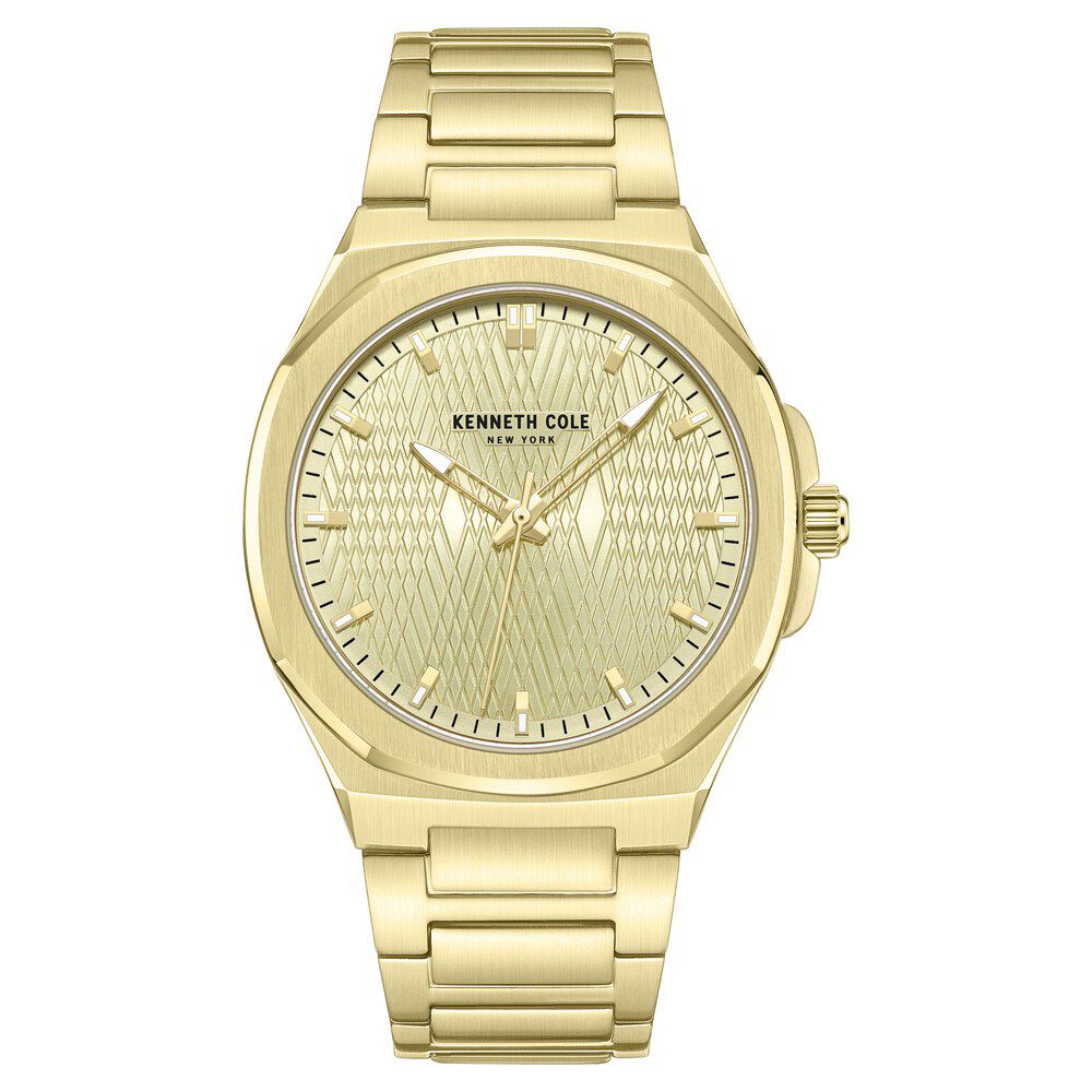Buy Online Kenneth Cole Quartz Analog Golden Dial Stainless Steel Strap Watch For Men kcwgg0047001mn Titan
