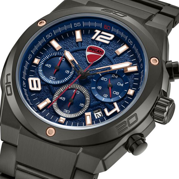 Ducati Quartz Chronograph Blue Dial Grey Stainless Steel Strap Watch For Men - image number 3