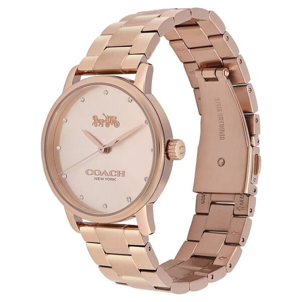 Coach Quartz Analog Rose Gold Dial Stainless Steel Strap Watch for Women - image number 2