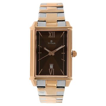 Titan Regalia Rome Brown Dial Analog with Date Stainless Steel Strap watch for Men