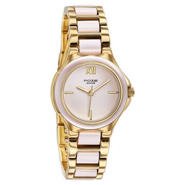 Poze By Sonata Quartz Analog Pink Dial Two Toned Metal & Plastic Strap Watch For Women