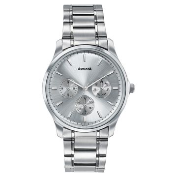 Sonata Men's Work Wear silver Watch - Premium Multifunction design for everyday style