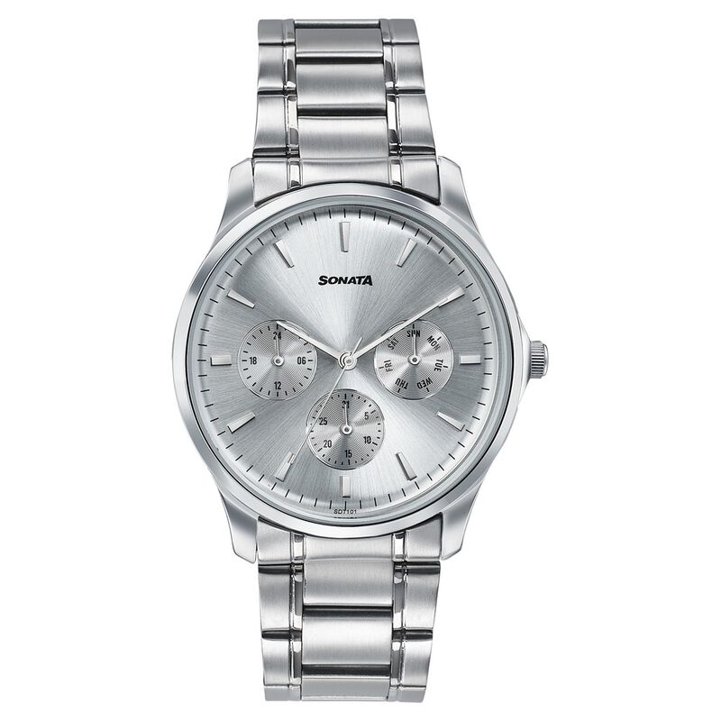 Sonata Men's Work Wear silver Watch - Premium Multifunction design for everyday style