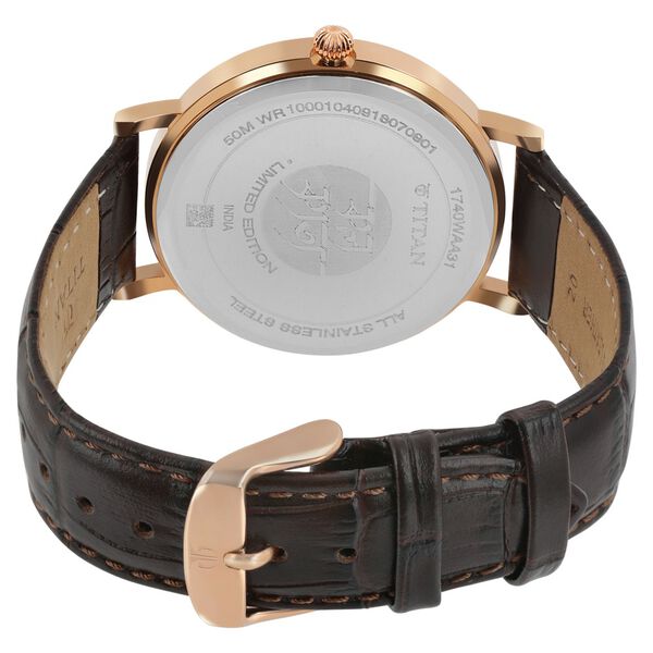 Titan Quartz Analog Mother of Pearl Dial Leather Strap Watch for Men - image number 4