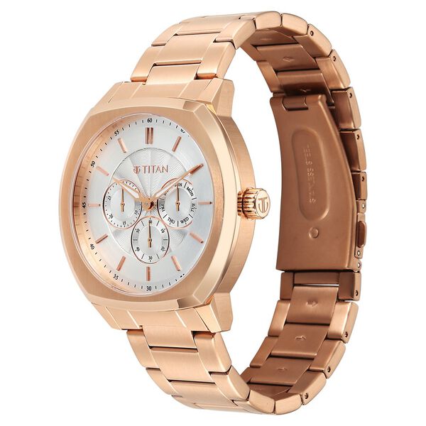 Titan Regalia Arc Analog with Day Date Second Subdial and Silver Dial Rose Gold Stainless Steel Strap Watch for Men - image number 2