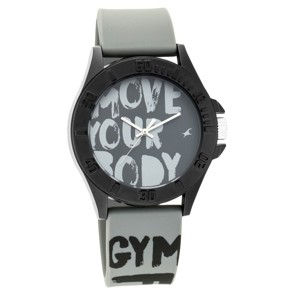 Buy Online Fastrack Fastfit Quartz Analog Grey Dial Silicone Strap
