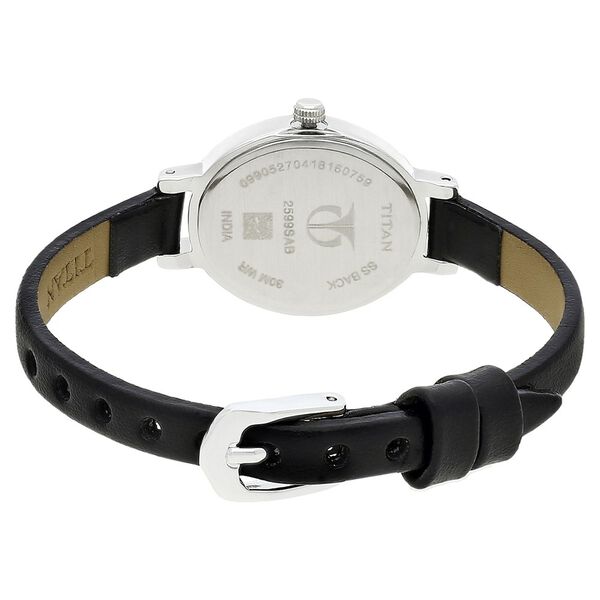 Titan Quartz Analog Black Dial Leather Strap Watch for Women - image number 4