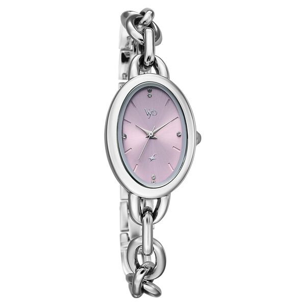 Vyb Manifester By Fastrack Quartz Analog Purple Dial Silver Metal Strap Watch For Girls - image number 1