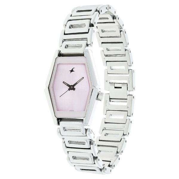 Fastrack Quartz Analog Pink Dial Metal Strap Watch for Girls - image number 1
