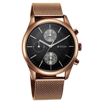 Titan Neo Splash Black Dial Quartz Analog with Date Stainless Steel Strap watch for Men