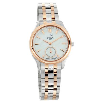 Xylys Swiss Analog Two Toned Stainless Steel Strap Mother of Pearl Dial Watch For Women