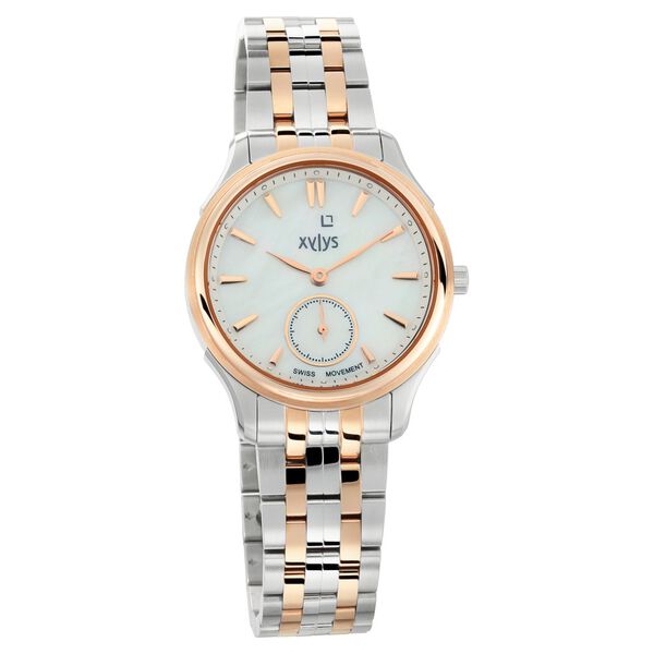 Xylys Swiss Analog Two Toned Stainless Steel Strap Mother of Pearl Dial Watch For Women - image number 1