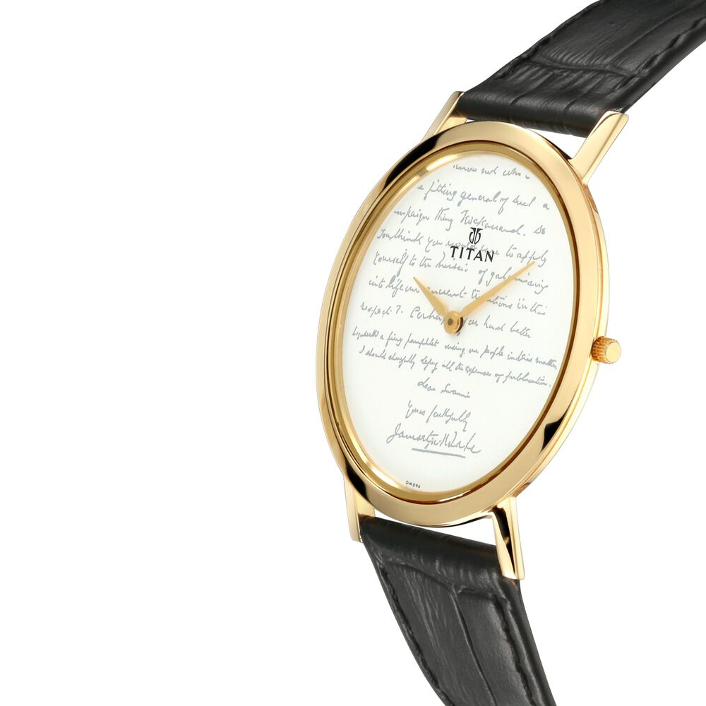 Titan Tata 150 Limited Edition White Dial Analog Leather Strap watch for Men