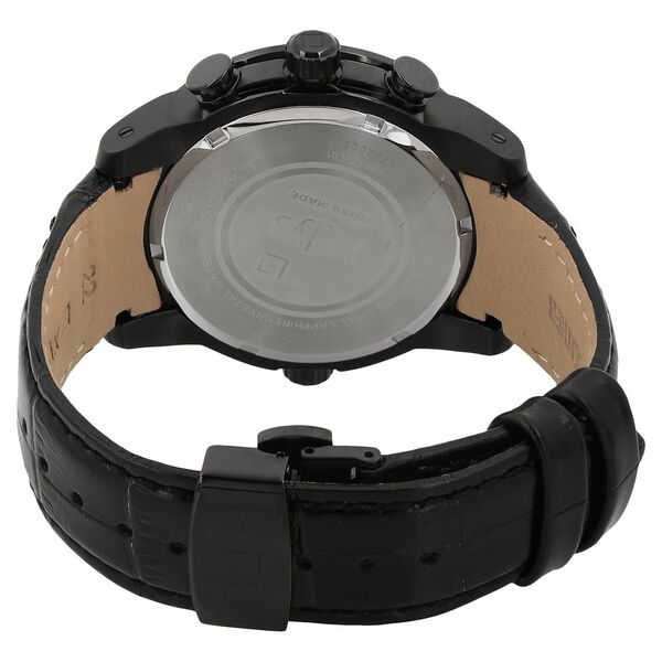 Xylys Swiss Chronograph Black Leather Strap and Black Dial Watch For Men - image number 3