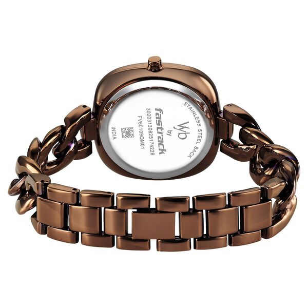Vyb Spotlight By Fastrack Quartz Analog Brown Dial Brown Metal Strap Watch For Girls - image number 6