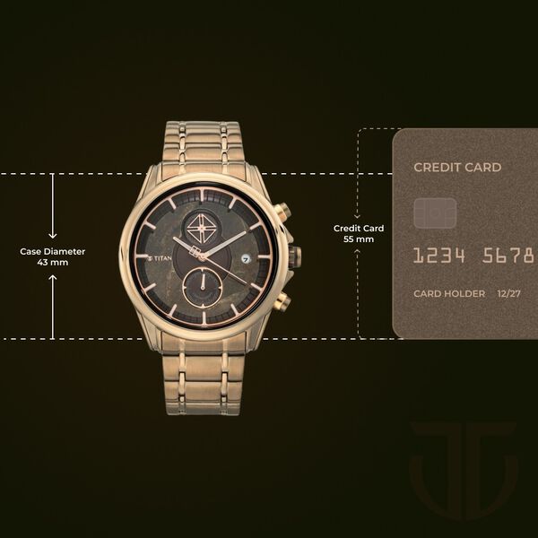 Titan Grandmaster Brown Dial Chronograph Stainless Steel Strap watch for Men - image number 2
