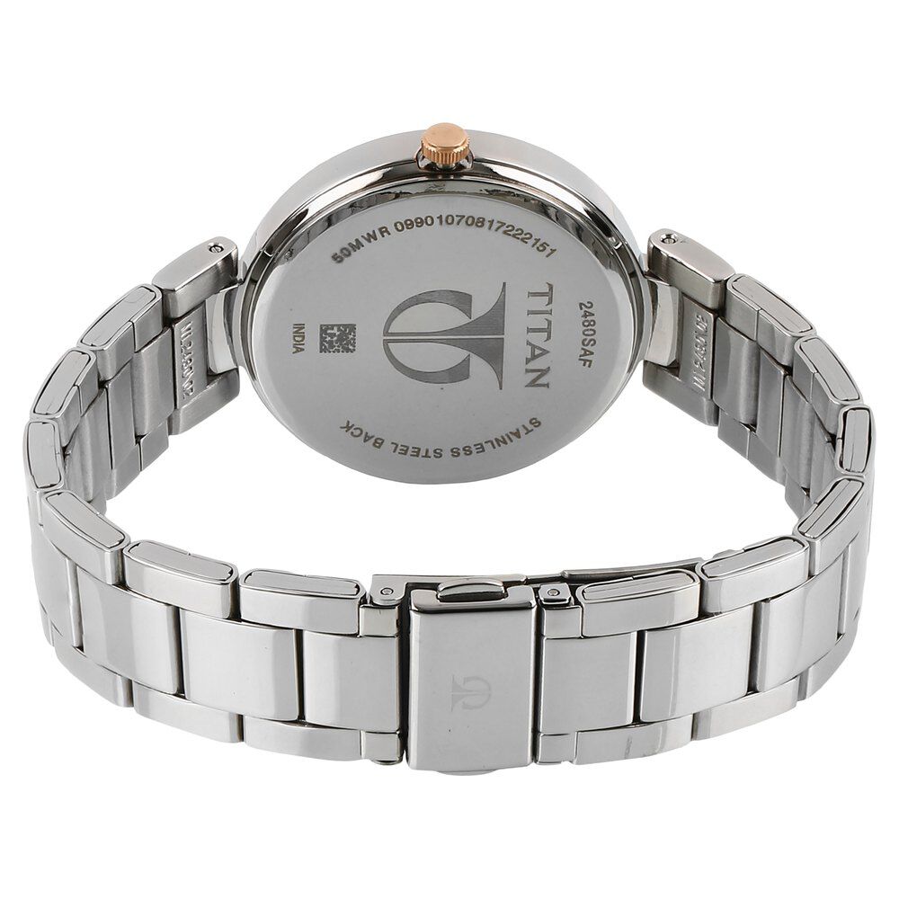 Buy Online Titan Workwear Rose Gold Dial Analog Stainless Steel