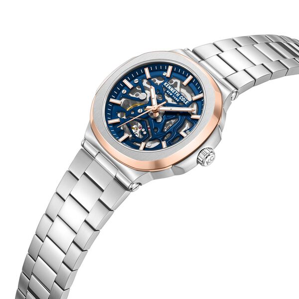 Kenneth Cole Automatic Blue Dial With Silver Stainless Steel Strap Watch For Men - image number 3