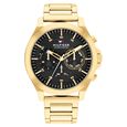Tommy Hilfiger Black Dial Golden Colour Stainless Steel Strap Watch for Men - image number 0