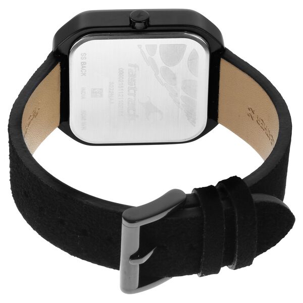 Fastrack After Dark Black Dial Black Leather Strap Watch for Guys - image number 5