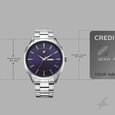 Fastrack Stunners Quartz Analog Purple Dial Silver Stainless Steel Strap Watch For Guys - image number 3