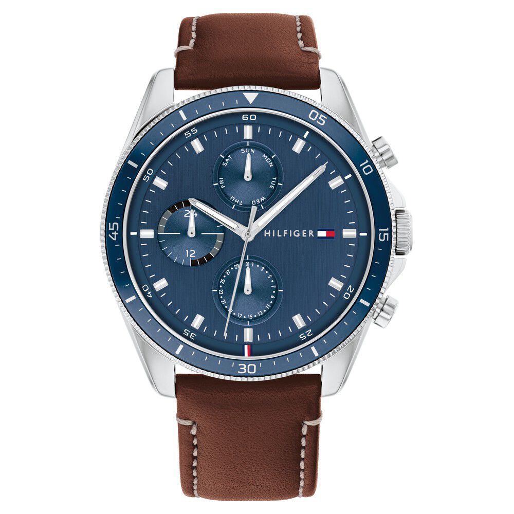 Buy Online Tommy Hilfiger Quartz Multifunction Blue Dial Watch for