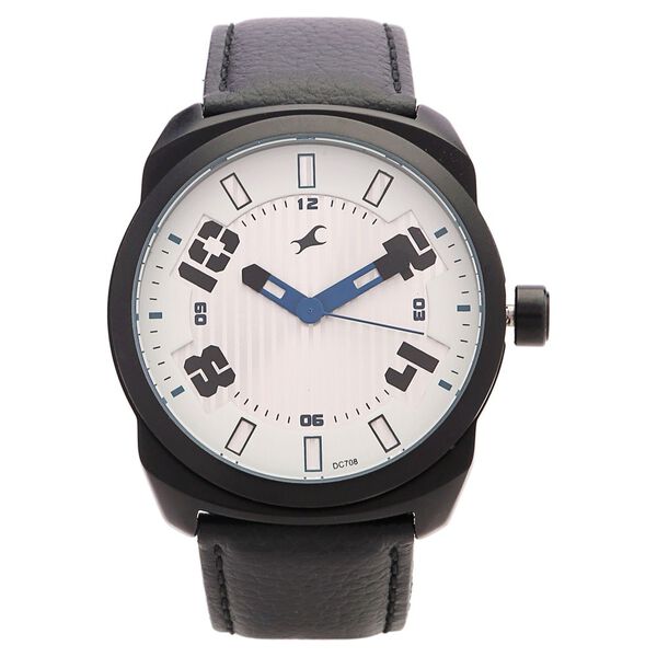 Fastrack Quartz Analog White Dial Leather Strap Watch for Guys - image number 0