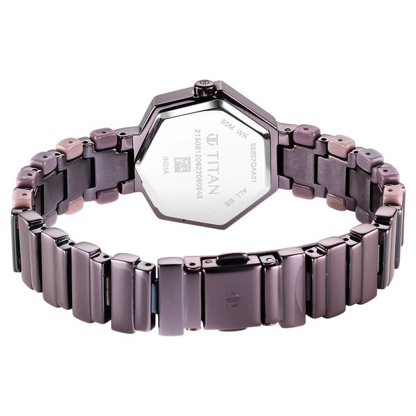 Glitz Purple Dial Metal & Plastic Strap Watch for Women - image number 4
