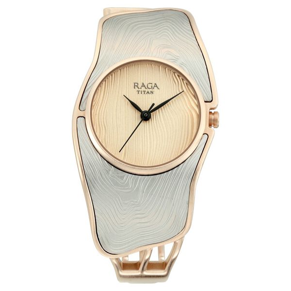 Titan Raga I Am Golden Dial Analog Metal Strap Watch for Women - image number 0