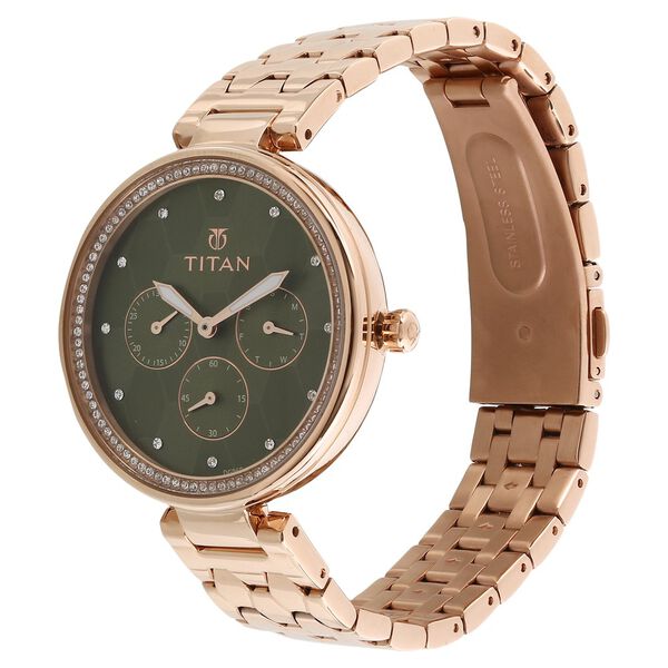 Titan Whimsy Green Dial Women Watch With Stainless Steel Strap - image number 1