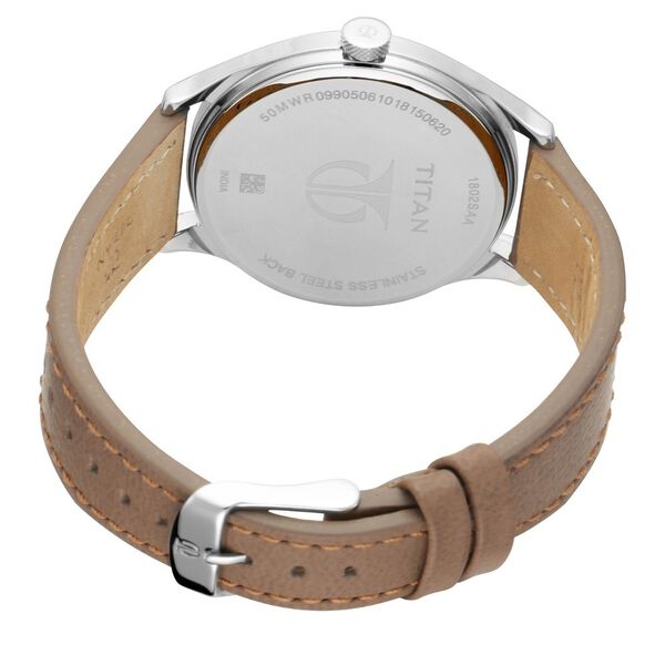 Titan Men's Urban Edge Lustrous Silver Dial Leather Watch - image number 4